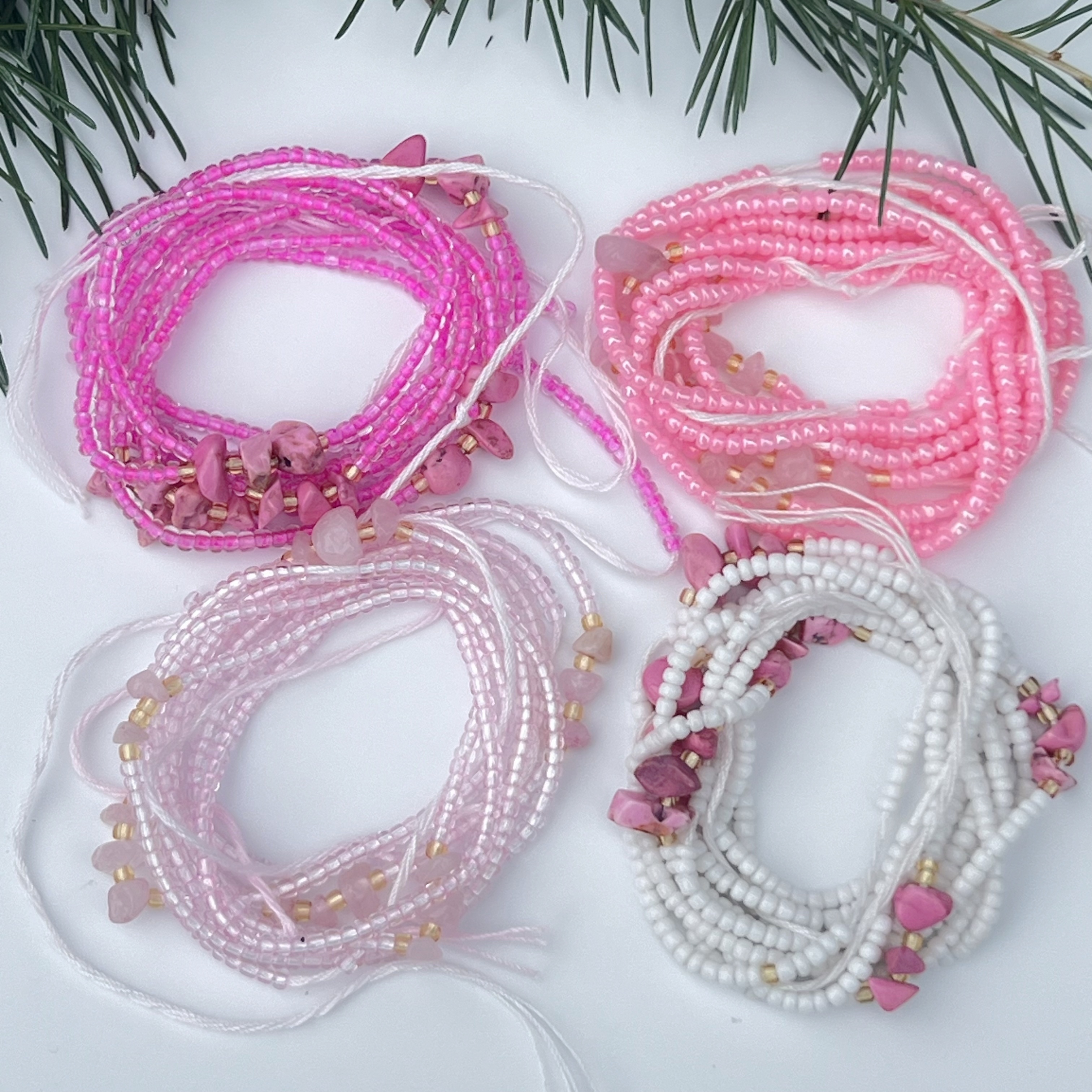 Boho Style Beaded Body Chains Set of 4 No Plating